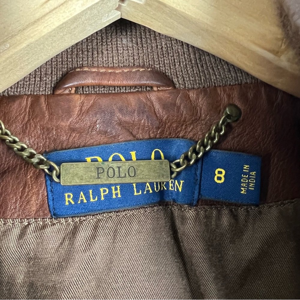 Polo Ralph Lauren Leather Jacket Size 8 - Picture 7 of 8